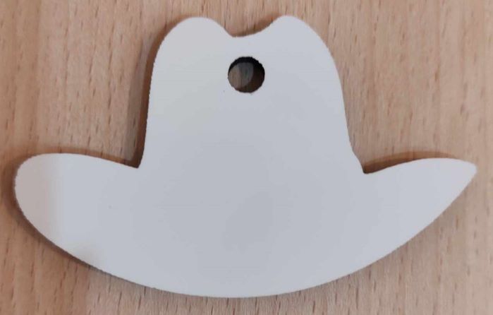 Cowboy Hat Shape Sublimation MDF Key Fob Blank-